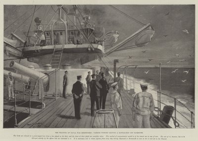 The Training of Naval War Messengers, Carrier Pigeons leaving a Battle-Ship off Plymouth by Fred T. Jane